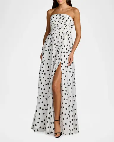 Mac Duggal Strapless Polka Dot A-Line Gown | Thumbnail 2 Mac Duggal Strapless Polka Dot A-Line Gown | Thumbnail 2