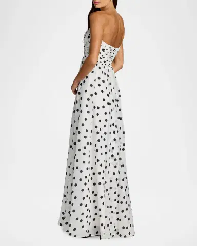 Mac Duggal Strapless Polka Dot A-Line Gown | Thumbnail 3 Mac Duggal Strapless Polka Dot A-Line Gown | Thumbnail 3