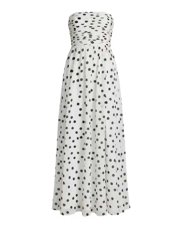 Mac Duggal Strapless Polka Dot A-Line Gown