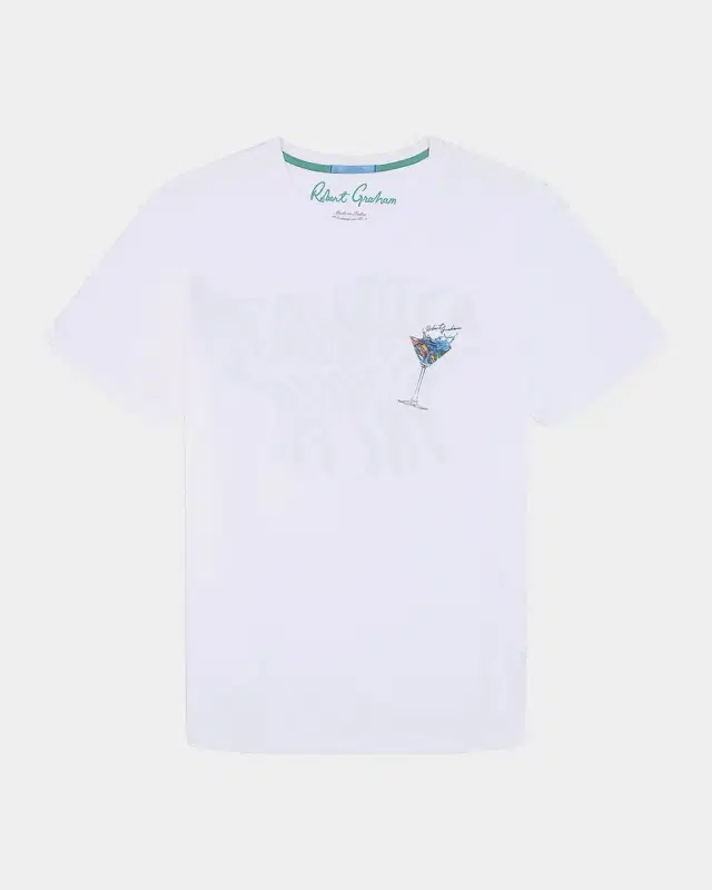 Robert Graham Men 's Wavy Sips Graphic Cotton T-Shirt