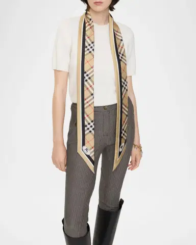 Burberry EKD Skinny Silk Scarf | Thumbnail 2