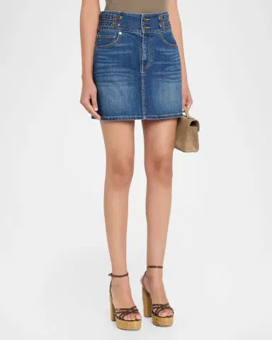 Ramy Brook Liv Denim Mini Skirt | Thumbnail 4