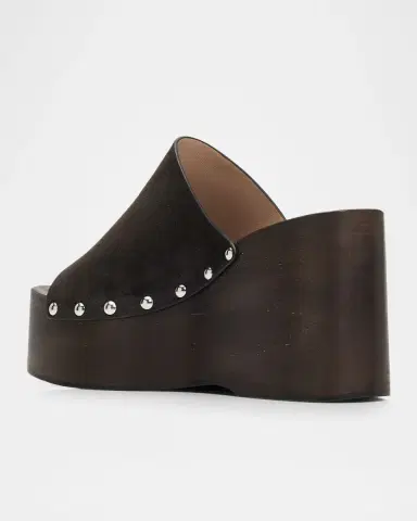Stuart Weitzman 100mm Kate Suede Platform Clogs | Thumbnail 4