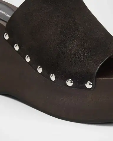 Stuart Weitzman 100mm Kate Suede Platform Clogs | Thumbnail 5