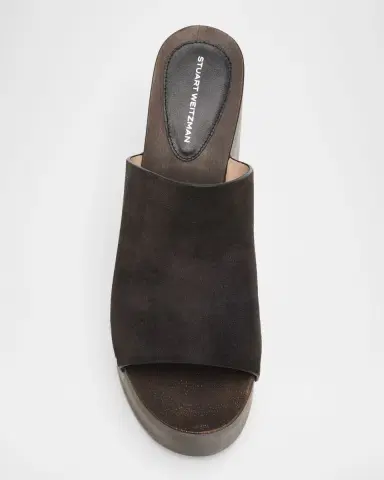 Stuart Weitzman 100mm Kate Suede Platform Clogs | Thumbnail 6