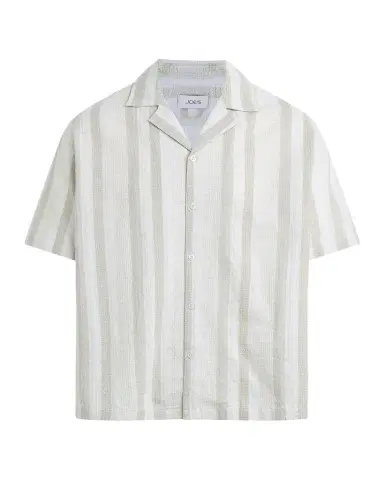 Joe's Jeans Men's Dobby Stripe Cotton and Linen Cabana Shirt | Thumbnail 1