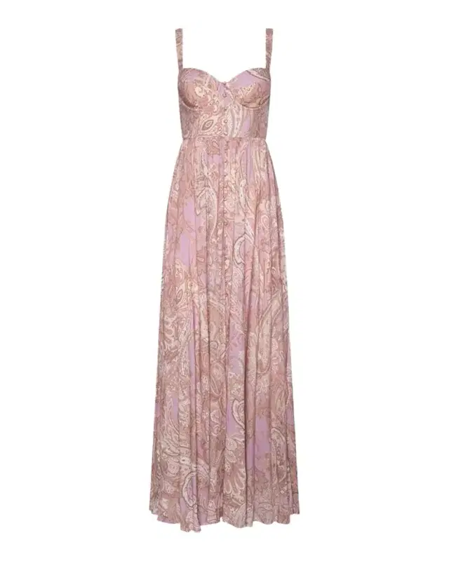 Rosette Paisley-Print Sweetheart Maxi Dress Rosette Paisley-Print Sweetheart Maxi Dress