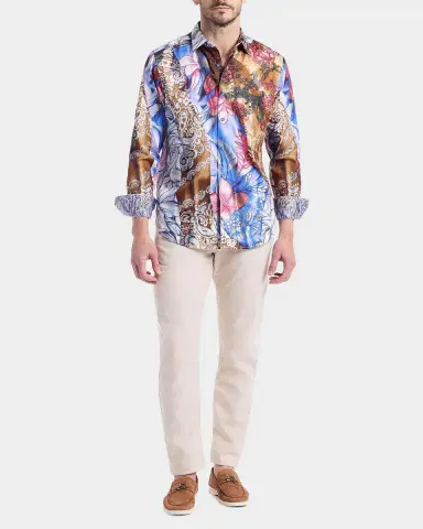 Robert Graham Men's Mendiburu Multi-Print Cotton Sport Shirt | Thumbnail 2 Robert Graham Men's Mendiburu Multi-Print Cotton Sport Shirt | Thumbnail 2