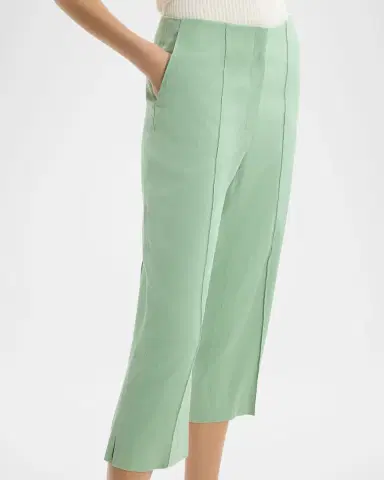 Theory Slit-Cuff Linen-Blend Capri Pants | Thumbnail 4 Theory Slit-Cuff Linen-Blend Capri Pants | Thumbnail 4