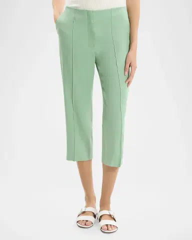 Theory Slit-Cuff Linen-Blend Capri Pants | Thumbnail 5 Theory Slit-Cuff Linen-Blend Capri Pants | Thumbnail 5