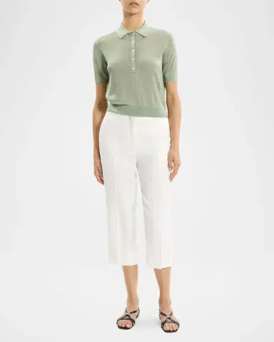 Theory Sheer Short-Sleeve Polo Shirt | Thumbnail 2 Theory Sheer Short-Sleeve Polo Shirt | Thumbnail 2