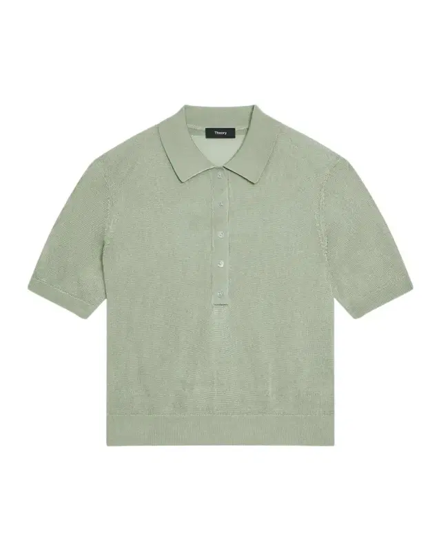 Theory Sheer Short-Sleeve Polo Shirt