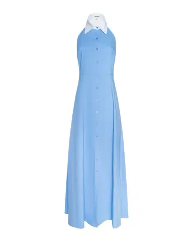 L'AGENCE Maurie Cotton Poplin Halter Maxi Dress | Thumbnail 1 L'AGENCE Maurie Cotton Poplin Halter Maxi Dress | Thumbnail 1