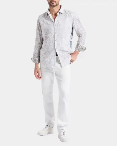 Robert Graham Men's Sand Cruiser Floral Jacquard Button-Down Shirt | Thumbnail 2 Robert Graham Men's Sand Cruiser Floral Jacquard Button-Down Shirt | Thumbnail 2