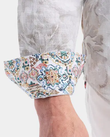 Robert Graham Men's Sand Cruiser Floral Jacquard Button-Down Shirt | Thumbnail 5 Robert Graham Men's Sand Cruiser Floral Jacquard Button-Down Shirt | Thumbnail 5
