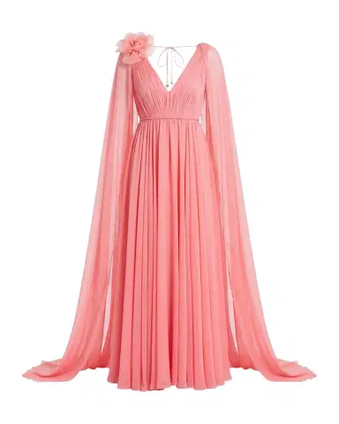 Mac Duggal Cape-Sleeve Chiffon Gown | Thumbnail 1