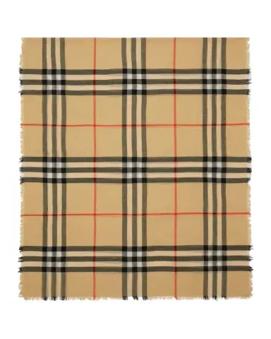 Burberry Check Lightweight Wool Scarf | Thumbnail 1 Burberry Check Lightweight Wool Scarf | Thumbnail 1
