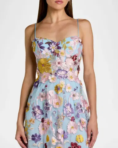 Mac Duggal Floral Applique A-Line Bustier Gown | Thumbnail 4