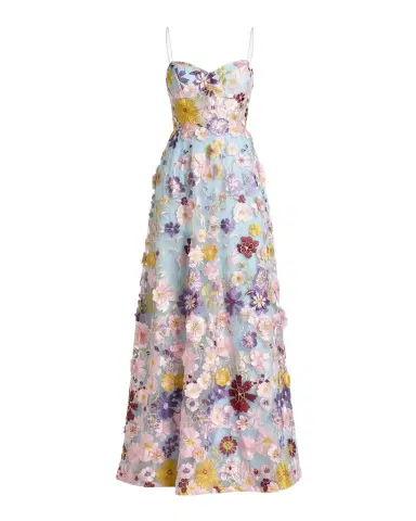 Mac Duggal Floral Applique A-Line Bustier Gown | Thumbnail 1