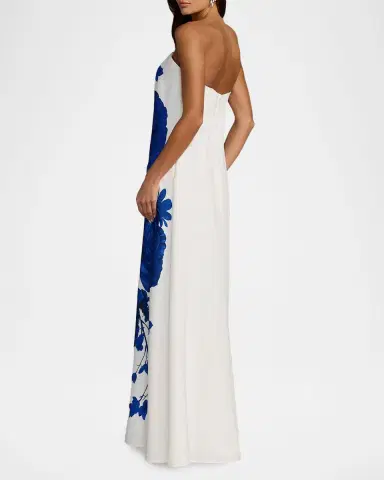Mac Duggal Strapless Floral-Print Crepe Gown | Thumbnail 3 Mac Duggal Strapless Floral-Print Crepe Gown | Thumbnail 3