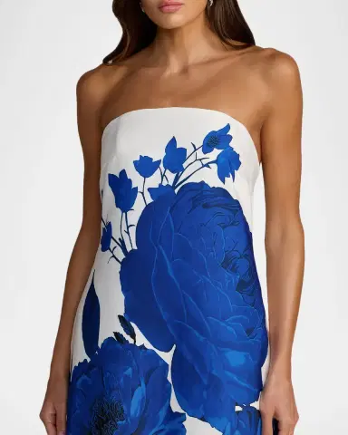 Mac Duggal Strapless Floral-Print Crepe Gown | Thumbnail 4 Mac Duggal Strapless Floral-Print Crepe Gown | Thumbnail 4