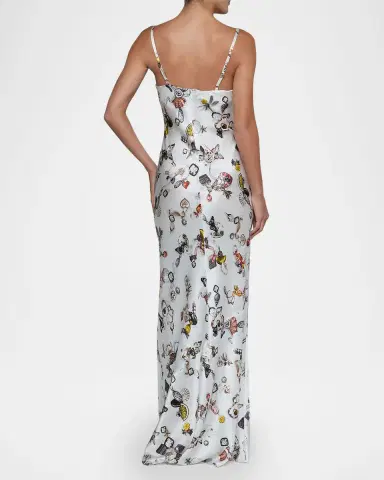 L'Agence Sayla Lace-Trim Silk Gown | Thumbnail 3