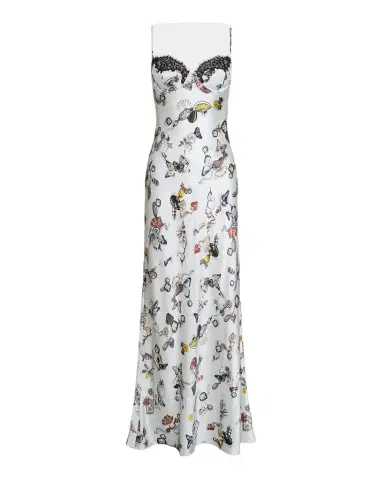 L'Agence Sayla Lace-Trim Silk Gown | Thumbnail 1