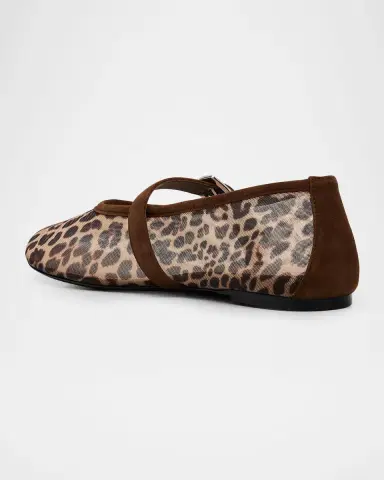 Stuart Weitzman Sai Bareitall Leopard Mesh Ballerina Flats | Thumbnail 4