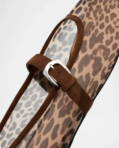 Stuart Weitzman Sai Bareitall Leopard Mesh Ballerina Flats | Thumbnail 5