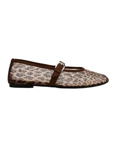 Stuart Weitzman Sai Bareitall Leopard Mesh Ballerina Flats | Thumbnail 1