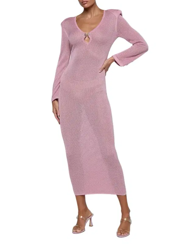 Sydney Open-Stitch Cutout Bodycon Maxi Dress