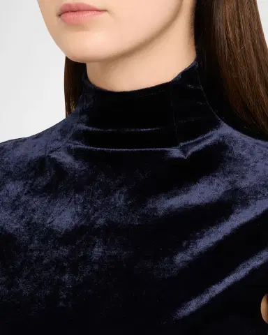 Alaïa Mock-Neck Velvet Fit-And-Flare Mini Dress | Thumbnail 5 Alaïa Mock-Neck Velvet Fit-And-Flare Mini Dress | Thumbnail 5