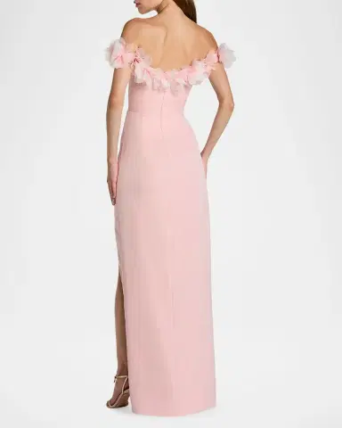 Mac Duggal Off-Shoulder Crepe Column Gown | Thumbnail 3 Mac Duggal Off-Shoulder Crepe Column Gown | Thumbnail 3