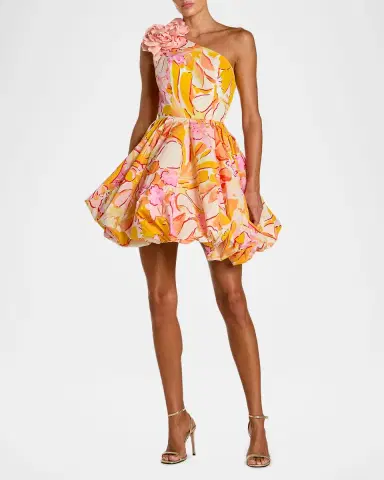 Mac Duggal Floral-Print Bubble Mini Dress | Thumbnail 2