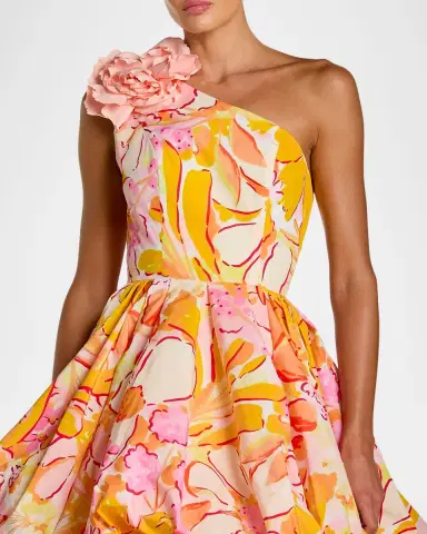 Mac Duggal Floral-Print Bubble Mini Dress | Thumbnail 4
