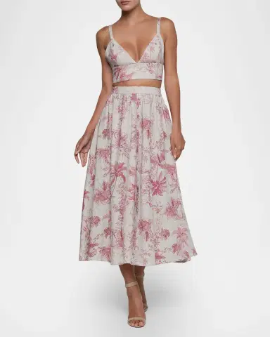 L'Agence Kaori Etoile-Print Linen Bralette Top | Thumbnail 2 L'Agence Kaori Etoile-Print Linen Bralette Top | Thumbnail 2