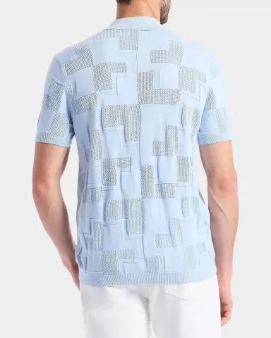 Robert Graham Men's Drayford Geometric Cotton Knit Short-Sleeve Sweater | Thumbnail 3 Robert Graham Men's Drayford Geometric Cotton Knit Short-Sleeve Sweater | Thumbnail 3
