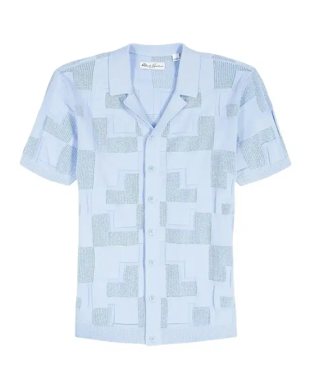 Men 's Drayford Geometric Cotton Knit Short-Sleeve Sweater