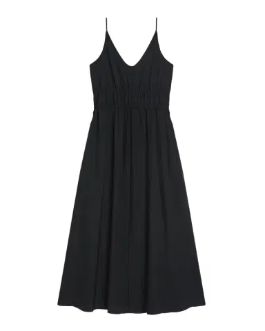 Theory Gathered Drawstring-Waist Midi Dress | Thumbnail 1 Theory Gathered Drawstring-Waist Midi Dress | Thumbnail 1