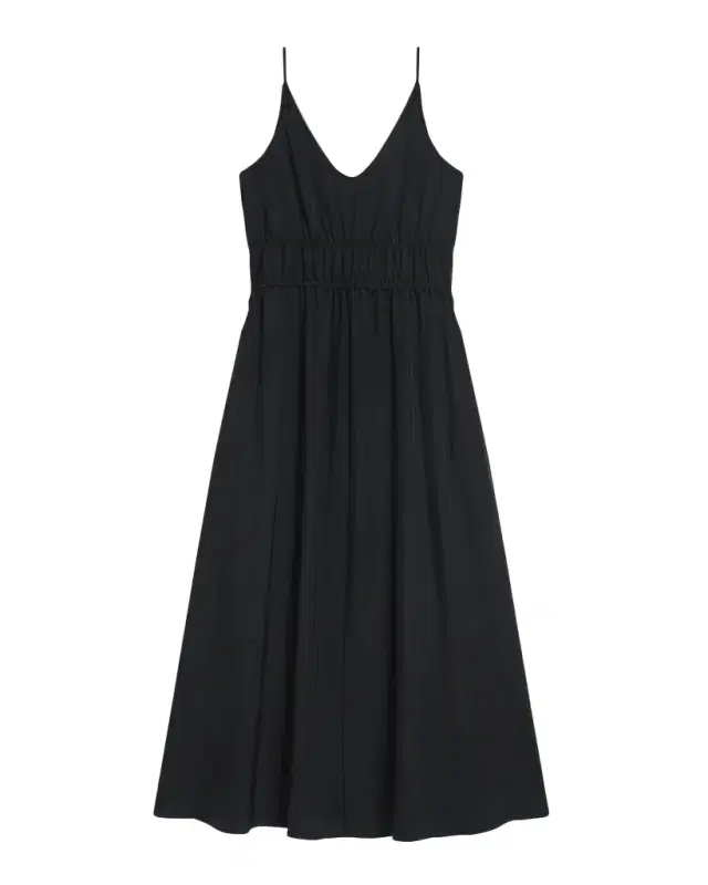 Theory Gathered Drawstring-Waist Midi Dress