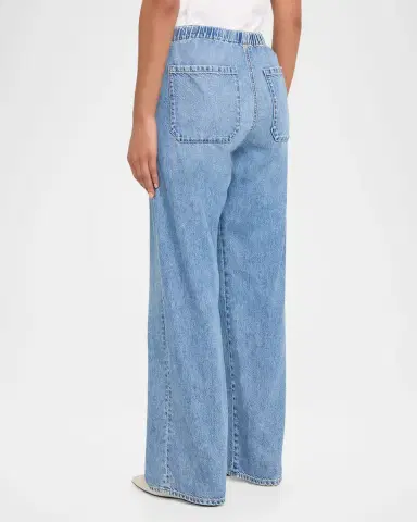 Rag & Bone Featherweight Logan Wide-Leg Denim Track Pants | Thumbnail 2