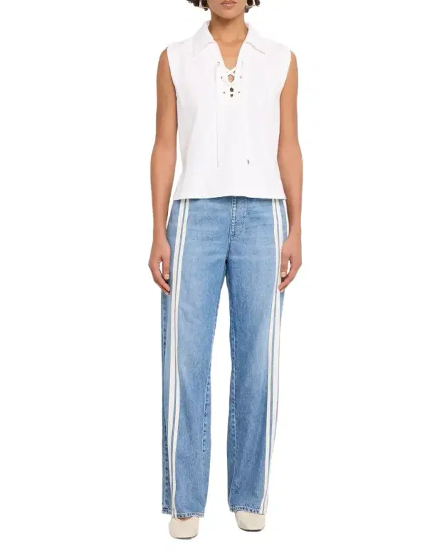 Featherweight Logan Wide-Leg Denim Track Pants