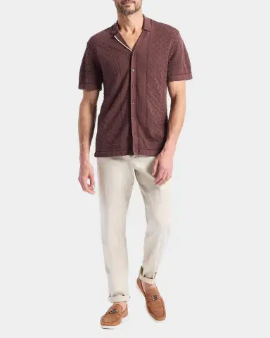 Robert Graham Men's Delmar Cotton Geometric Knit Short-Sleeve Sweater | Thumbnail 2 Robert Graham Men's Delmar Cotton Geometric Knit Short-Sleeve Sweater | Thumbnail 2