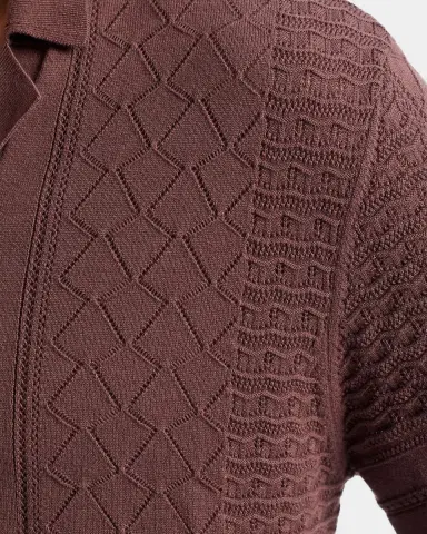 Robert Graham Men's Delmar Cotton Geometric Knit Short-Sleeve Sweater | Thumbnail 5 Robert Graham Men's Delmar Cotton Geometric Knit Short-Sleeve Sweater | Thumbnail 5