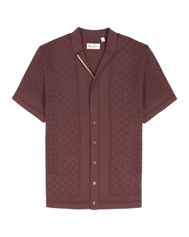 Robert Graham Men 's Delmar Cotton Geometric Knit Short-Sleeve Sweater