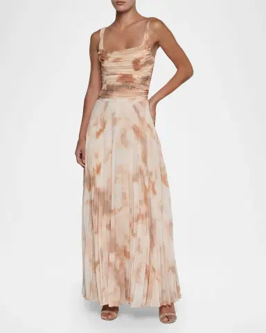 L'AGENCE Torin Pleated Chiffon Maxi Skirt | Thumbnail 2 L'AGENCE Torin Pleated Chiffon Maxi Skirt | Thumbnail 2