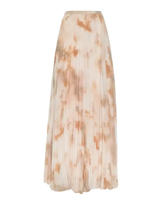 L 'Agence Torin Pleated Chiffon Maxi Skirt