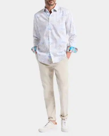 Robert Graham Men's Vista Paisley-Plaid Stretch Sport Shirt | Thumbnail 2 Robert Graham Men's Vista Paisley-Plaid Stretch Sport Shirt | Thumbnail 2