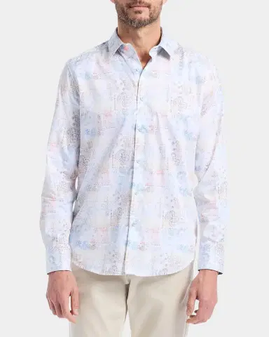Robert Graham Men's Vista Paisley-Plaid Stretch Sport Shirt | Thumbnail 4 Robert Graham Men's Vista Paisley-Plaid Stretch Sport Shirt | Thumbnail 4