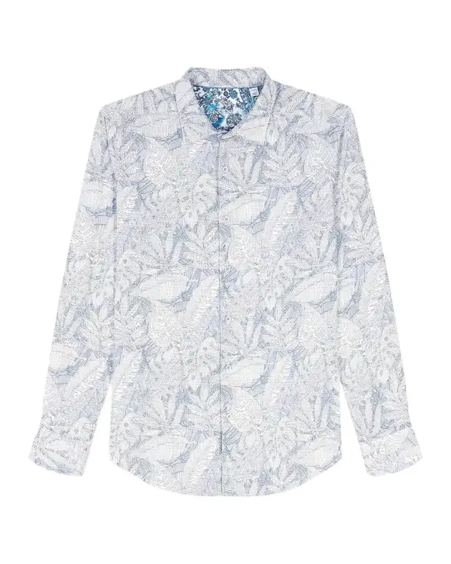 Men 's Winesap Foliage Linework Sport Shirt